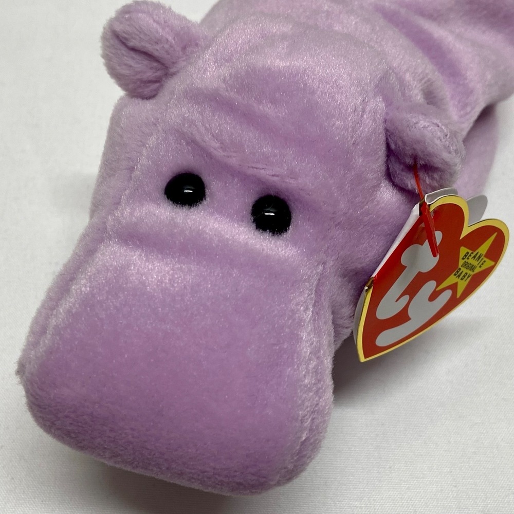 Vintage‎ Happy Hippo Ty Beanie Baby Plush Retired 1993/94 Tags Rare See Tag MWMT